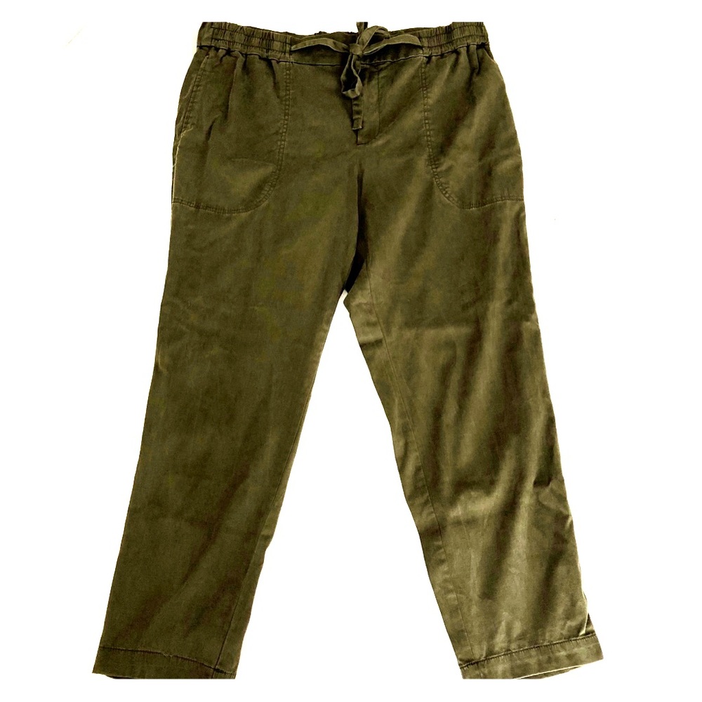 Loft Lou&Grey Olive loose fitting crop pant